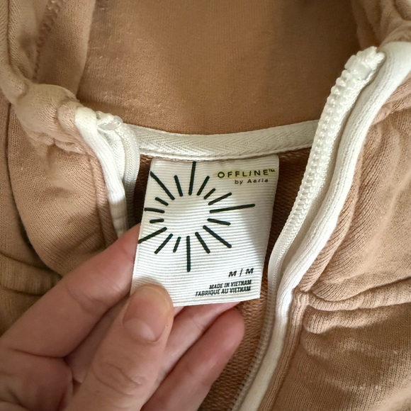 Aerie Tan Half-Zip Hoodie - Picture 4 of 5